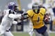 MORGANTOWN, WV - NOVEMBER 03: Tavon Austin #1 of the West Virginia Mountaineers carries the ball against the TCU Horned Frogs during the game on November 3, 2012 at Mountaineer Field in Morgantown, West Virginia. TCU defeated WVU in two overtimes 39-38. (Photo by Justin K. Aller/Getty Images)