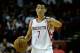 HOUSTON, TX - NOVEMBER 27: Jeremy Lin #7 of the Houston Rockets brings the ball upcourt against the Toronto Raptors at the Toyota Center on November 27, 2012 in Houston, Texas. NOTE TO USER: User expressly acknowledges and agrees that, by downloading and or using this photograph, User is consenting to the terms and conditions of the Getty Images License Agreement. (Photo by Scott Halleran/Getty Images)