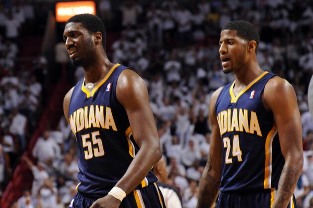 Roy Hibbert, George Hill, and Paul George Play Dodgeball with Fans (Video)