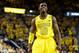 ANN ARBOR, MI - FEBRUARY 05: Tim Hardaway Jr. #10 of the Michigan Wolverines reacts in the second half while playing the Ohio State Buckeyes at Crisler Center on February 5, 2013 in Ann Arbor, Michigan. Michigan won the game 76-74 in overtime. (Photo by Gregory Shamus/Getty Images)