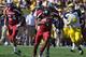 TAMPA, FL - JANUARY 1: Wide receiver Ace Sanders #1 of the South Carolina Gamecocks returns a punt 54 yards for a first quarter touchdown against the Michigan Wolverines in the Outback Bowl January 1, 2013 at Raymond James Stadium in Tampa, Florida. (Photo by Al Messerschmidt/Getty Images)