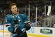 February 2, 2013; San Jose, CA, USA; San Jose Sharks left wing Ryane Clowe (29) warms up before the game against the Nashville Predators at HP Pavilion. Mandatory Credit: Kyle Terada-USA TODAY Sports