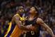 Jan. 30, 2013; Phoenix, AZ, USA: Los Angeles Lakers forward Antawn Jamison (left) against Phoenix Suns forward Michael Beasley at the US Airways Center. Mandatory Credit: Mark J. Rebilas-USA TODAY Sports