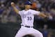 KANSAS CITY, MO - OCTOBER 2: Jeremy Guthrie #33 of the Kansas City Royals pitches against the Detroit Tigers in the first inning at Kauffman Stadium on October 2, 2012 in Kansas City, Missouri. (Photo by Ed Zurga/Getty Images)