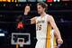 LOS ANGELES, CA - JANUARY 27: Pau Gasol #16 of the Los Angeles Lakers reacts to his score as he leaves the court after a timeout during the game against the Oklahoma City Thunder at Staples Center on January 27, 2013 in Los Angeles, California. NOTE TO USER: User expressly acknowledges and agrees that, by downloading and or using this photograph, User is consenting to the terms and conditions of the Getty Images License Agreement. (Photo by Harry How/Getty Images)
