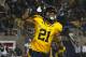 BERKELEY, CA - OCTOBER 06: Wide receiver Keenan Allen #21 of the California Golden Bears celebrates after scoring a touchdown against the UCLA Bruins during the second quarter at California Memorial Stadium on October 6, 2012 in Berkeley, California. (Photo by Jason O. Watson/Getty Images)