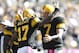 PITTSBURGH - OCTOBER 17: Ben Roethlisberger #7 of the Pittsburgh Steelers celebrates a second quarter touchdown pass with Mike Wallace while playing the Cleveland Browns on October 17, 2010 at Heinz Field in Pittsburgh, Pennsylvania. (Photo by Gregory Shamus/Getty Images)