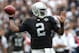OAKLAND, CA - OCTOBER 18: JaMarcus Russell #2 of the Oakland Raiders passes against the Philadelphia Eagles during an NFL game at the Oakland-Alameda County Coliseum on October 18, 2009 in Oakland, California. (Photo by Jed Jacobsohn/Getty Images)
