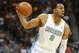 Feb 5, 2013; Denver, CO, USA; Denver Nuggets guard Andre Iguodala (9) drives to the basket during the second half against the Milwaukee Bucks at the Pepsi Center. The Nuggets won 112-104. Mandatory Credit: Chris Humphreys-USA TODAY Sports