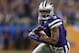 GLENDALE, AZ - JANUARY 03: Chris Harper #3 of the Kansas State Wildcats runs with a nine yard reception against the Oregon Ducks during the Tostitos Fiesta Bowl at University of Phoenix Stadium on January 3, 2013 in Glendale, Arizona. (Photo by Doug Pensinger/Getty Images)