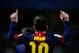 MALAGA, SPAIN - JANUARY 24: Lionel Messi of FC Barcelona celebrates after scoring his team's fourth goalduring the Copa del Rey Quarter Final 2nd leg match between Malaga CF and FC Barcelona at La Rosaleda Stadium on January 24, 2013 in Malaga, Spain. (Photo by David Ramos/Getty Images)