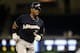 MIAMI, FL - SEPTEMBER 05: Rickie Weeks #23 of the Milwaukee Brewers hits a two-run home run against the Miami Marlins at Marlins Park on September 5, 2012 in Miami, Florida. (Photo by Marc Serota/Getty Images)