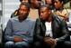 ATLANTA, GA - JANUARY 30: (L-R) B.J. and Justin Upton of the Atlanta Braves look on during the game between the Atlanta Hawks and the Toronto Raptors at Philips Arena on January 30, 2013 in Atlanta, Georgia. NOTE TO USER: User expressly acknowledges and agrees that, by downloading and or using this photograph, User is consenting to the terms and conditions of the Getty Images License Agreement. (Photo by Kevin C. Cox/Getty Images)