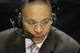 INDIANAPOLIS, IN - MARCH 10: Big Ten Network announcer Gus Johnson calls the game between the Penn State Nittany Lions and the Indiana Hoosiers during the first round of the 2011 Big Ten Men's Basketball Tournament at Conseco Fieldhouse on March 10, 2011 in Indianapolis, Indiana. (Photo by Andy Lyons/Getty Images)