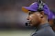 ST. LOUIS, MO - DECEMBER 16: Head coach Leslie Frazier of the Minnesota Vikings looks on against the St. Louis Rams during the game at Edward Jones Dome on December 16, 2012 in St. Louis, Missouri. The Vikings won 36-22. (Photo by Joe Robbins/Getty Images)