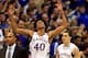 LAWRENCE, KS - FEBRUARY 11: Kevin Young #40 of the Kansas Jayhawks celebrates after scoring during the game against the Kansas State Wildcats at Allen Fieldhouse on February 11, 2013 in Lawrence, Kansas. (Photo by Jamie Squire/Getty Images)