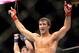 July 14, 2012; Portland, OR, USA; Luke Rockhold celebrates his win over Tim Kennedy in the middleweight championship fight at MMA Strikeforce at the Rose Garden Arena. Mandatory Credit: Scott Olmos-USA TODAY Sports