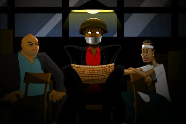 Barkley and Iverson Kidnap Andrew Bynum in Funny Animated Sketch