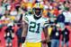 Dec 18, 2011; Kansas City, MO, USA; Green Bay Packers cornerback Charles Woodson (21) lines up against the Kansas City Chiefs in the first half at Arrowhead Stadium. Kansas City won the game 19-14. Mandatory Credit: John Rieger-USA TODAY Sports