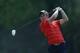 PACIFIC PALISADES, CA - FEBRUARY 15: Luke Donald of England hits a tee shot on the ninth hole during the second round of the Northern Trust Open at Riviera Country Club on February 15, 2013 in Pacific Palisades, California. (Photo by Jeff Gross/Getty Images)