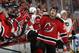 David Clarkson celebrates his 10th goal on the season on Friday night.