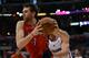 LOS ANGELES, CA - DECEMBER 09: Andrea Bargnani #7 of the Toronto Raptors drives to the basket during a 102-83 Los Angeles Clipper win at Staples Center on December 9, 2012 in Los Angeles, California. NOTE TO USER: User expressly acknowledges and agrees that, by downloading and or using this photograph, User is consenting to the terms and conditions of the Getty Images License Agreement. (Photo by Harry How/Getty Images)