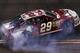 DAYTONA BEACH, FL - FEBRUARY 16: Kevin Harvick, driver of the #29 Budweiser Chevrolet, celebrates with a burnout after winning the NASCAR Sprint Cup Series Sprint Unlimited at Daytona International Speedway on February 16, 2013 in Daytona Beach, Florida. (Photo by Jonathan Ferrey/Getty Images)