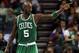 CHARLOTTE, NC - FEBRUARY 11: Kevin Garnett #5 of the Boston Celtics during their game at Time Warner Cable Arena on February 11, 2013 in Charlotte, North Carolina. NOTE TO USER: User expressly acknowledges and agrees that, by downloading and or using this photograph, User is consenting to the terms and conditions of the Getty Images License Agreement. (Photo by Streeter Lecka/Getty Images)