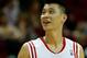 HOUSTON, TX - JANUARY 26: Jeremy Lin #7 of the Houston Rockets celebrates a play on the court during the game against the Brooklyn Nets at Toyota Center on January 26, 2013 in Houston, Texas. NOTE TO USER: User expressly acknowledges and agrees that, by downloading and or using this photograph, User is consenting to the terms and conditions of the Getty Images License Agreement. (Photo by Scott Halleran/Getty Images)