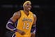 LOS ANGELES, CA - JANUARY 15: Dwight Howard #12 of the Los Angeles Lakers reacts to his goaltending during the game against the Milwaukee Bucks at Staples Center on January 15, 2013 in Los Angeles, California. NOTE TO USER: User expressly acknowledges and agrees that, by downloading and or using this photograph, User is consenting to the terms and conditions of the Getty Images License Agreement. (Photo by Harry How/Getty Images)