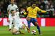 LONDON, ENGLAND - FEBRUARY 06: Jack Wilshere of England and Adriano of Brazil battle for the ball during the International friendly between England and Brazil at Wembley Stadium on February 6, 2013 in London, England. (Photo by Clive Brunskill/Getty Images)