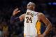 LOS ANGELES, CA - JANUARY 27: Kobe Bryant #24 of the Los Angeles Lakers reacts after a Laker foul during a 106-95 win over the Oklahoma City Thunder at Staples Center on January 27, 2013 in Los Angeles, California. NOTE TO USER: User expressly acknowledges and agrees that, by downloading and or using this photograph, User is consenting to the terms and conditions of the Getty Images License Agreement. (Photo by Harry How/Getty Images)