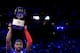 HOUSTON, TX - FEBRUARY 16: Kyrie Irving of the Cleveland Cavaliers celebrates after winning the Foot Locker Three-Point Contest part of 2013 NBA All-Star Weekend at the Toyota Center on February 16, 2013 in Houston, Texas. NOTE TO USER: User expressly acknowledges and agrees that, by downloading and or using this photograph, User is consenting to the terms and conditions of the Getty Images License Agreement. (Photo by Ronald Martinez/Getty Images)