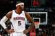 ATLANTA, GA - JANUARY 19: Josh Smith #5 of the Atlanta Hawks walks down the court after a turnover against the San Antonio Spurs at Philips Arena on January 19, 2013 in Atlanta, Georgia. NOTE TO USER: User expressly acknowledges and agrees that, by downloading and or using this photograph, User is consenting to the terms and conditions of the Getty Images License Agreement. (Photo by Kevin C. Cox/Getty Images)