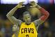 Oct 30, 2012; Cleveland, OH, USA; Cleveland Cavaliers shooting guard Dion Waiters (3) celebrates in the fourth quarter against the Washington Wizards at Quicken Loans Arena. Mandatory Credit: David Richard-USA TODAY Sports