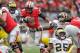 COLUMBUS, OH - NOVEMBER 24: Quarterback Braxton Miller #5 of the Ohio State Buckeyes controls the ball against the Michigan Wolverines at Ohio Stadium on November 24, 2012 in Columbus, Ohio. (Photo by Jamie Sabau/Getty Images)