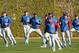 February 12, 2013; Mesa, AZ, USA; Chicago Cubs pitchers and catchers work out during spring training camp at Finch Park. Mandatory Credit: Rick Scuteri-USA TODAY Sports
