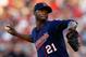 BOSTON, MA - AUGUST 02: Sam Deduno #21 of the Minnesota Twins pitches against the Boston Red Sox during the game on August 2, 2012 at Fenway Park in Boston, Massachusetts. (Photo by Jared Wickerham/Getty Images)