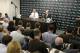 Jan 8, 2013; Florham Park, NJ, USA; New York Jets owner Woody Johnson (right) and head coach Rex Ryan (left) review the 2012 season and address changes for 2013 at the New York Jets Training Facility. Mandatory Credit: Jim O'Connor-USA TODAY Sports