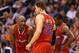 PHOENIX, AZ - JANUARY 24: Lamar Odom #7, Blake Griffin #32 and Eric Bledsoe #12 of the Los Angeles Clippers during the NBA game against the Phoenix Suns at US Airways Center on January 24, 2013 in Phoenix, Arizona. The Suns defeated the Clippers 93-88. NOTE TO USER: User expressly acknowledges and agrees that, by downloading and or using this photograph, User is consenting to the terms and conditions of the Getty Images License Agreement. (Photo by Christian Petersen/Getty Images)