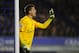 LIVERPOOL, ENGLAND - NOVEMBER 28: Wojciech Szczesny of Arsenal gestures during the Barclays Premier League match between Everton and Arsenal at Goodison Park on November 28, 2012 in Liverpool, England. (Photo by Laurence Griffiths/Getty Images)
