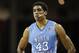 Jan 29, 2013; Chestnut Hill, Massachusetts, USA; North Carolina Tar Heels forward James Michael McAdoo (43) during the first half against the Boston College Eagles at Conte Forum. Mandatory Credit: Greg M. Cooper-USA TODAY Sports