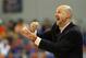 February 2, 2013; Gainesville, FL, USA; Ole Miss Rebels head coach Andy Kennedy against the Florida Gators during the second half at the Stephen C. O'Connell Center. Florida Gators defeated the Ole Miss Rebels 78-64. Mandatory Credit: Kim Klement-USA TODAY Sports