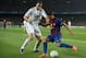 BARCELONA, SPAIN - APRIL 03: Adriano Correia (R) of Barcelona competes for the ball with Zlatan Ibrahimovic of AC Milan during the UEFA Champions League quarter-final second leg match between FC Barcelona and AC Milan at the Camp Nou stadium on April 3, 2012 in Barcelona, Spain. (Photo by Manuel Queimadelos Alonso/Getty Images)