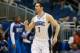 January 27, 2013; Orlando FL, USA; Orlando Magic shooting guard J.J. Redick (7) reacts after he made a basket against the Detroit Pistons during the first quarter at Amway Center. Mandatory Credit: Kim Klement-USA TODAY Sports