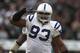 OAKLAND, CA - DECEMBER 26: Dwight Freeney #93 of the Indianapolis Colts celebrates after a sack against the Oakland Raiders during an NFL game at Oakland-Alameda County Coliseum on December 26, 2010 in Oakland, California. (Photo by Jed Jacobsohn/Getty Images)
