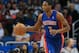 January 27, 2013; Orlando FL, USA; Detroit Pistons point guard Brandon Knight (7) dribbles the ball against the Orlando Magic during the first quarter at Amway Center. Mandatory Credit: Kim Klement-USA TODAY Sports