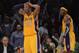 Kobe Bryant (left) and Dwight Howard (right).