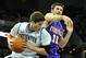 OMAHA, NE - DECEMBER 29: Doug McDermott #3 of the Creighton Bluejays wins a rebound from Jordan Jahr #13 of the Evansville Aces during their game at the CenturyLink Center on December 29, 2012 in Omaha, Nebraska. (Photo by Eric Francis/Getty Images)