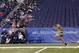 INDIANAPOLIS, IN - FEBRUARY 28: Scouts look on as a player runs the 40-yard dash during the 2012 NFL Combine at Lucas Oil Stadium on February 28, 2012 in Indianapolis, Indiana. (Photo by Joe Robbins/Getty Images)